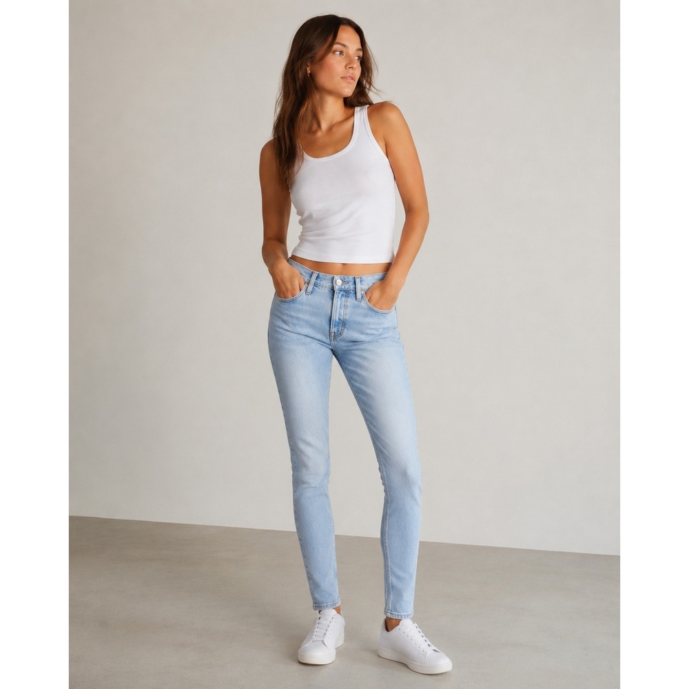 Levis Premium 501 Skinny Jeans Light Wash Button Fly 28x28 Heritage Denim 90s